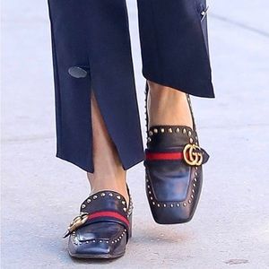 Gucci Peyton Loafers GG Navy Blue 36 size 6.5 or 7